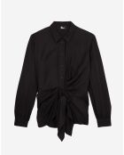 Chemise avec effet drapé noire