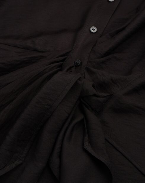 Chemise avec effet drapé noire