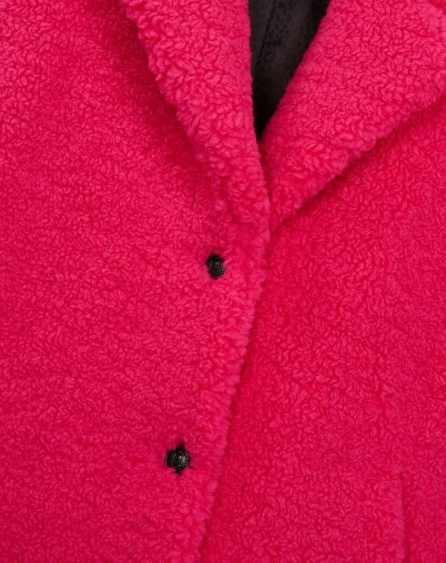 Manteau imitation fourrure rose