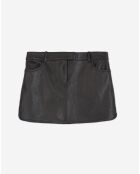 Jupe en Cuir à clous noire