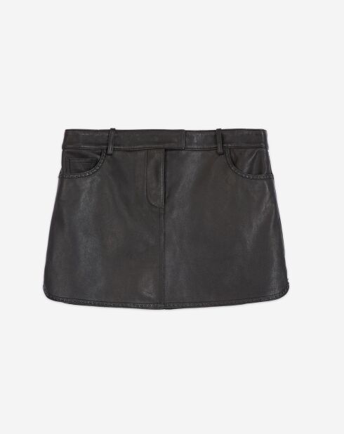 Jupe en Cuir à clous noire