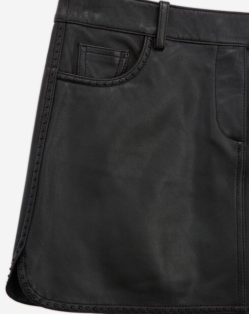 Jupe en Cuir à clous noire