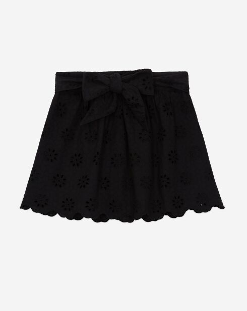 Jupe courte en broderie anglaise noire