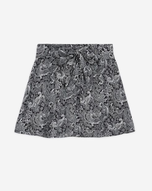 Jupe courte imprimée noire