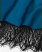 Jupe longue avec détails en dentelle bleue