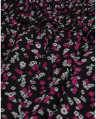 Jupe courte imprimée avec smocks noire
