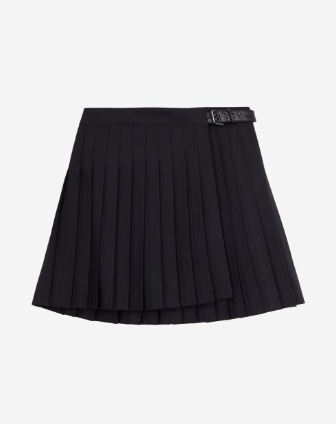 Jupe courte noire plissée