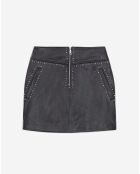 Jupe courte en Cuir avec clous noire