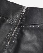Jupe courte en Cuir avec clous noire