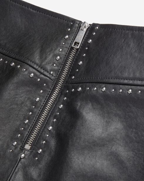 Jupe courte en Cuir avec clous noire