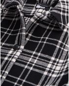 Manteau long en Laine mélangée à carreaux noir