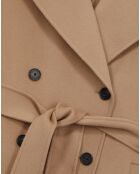 Manteau long en Laine mélangée beige