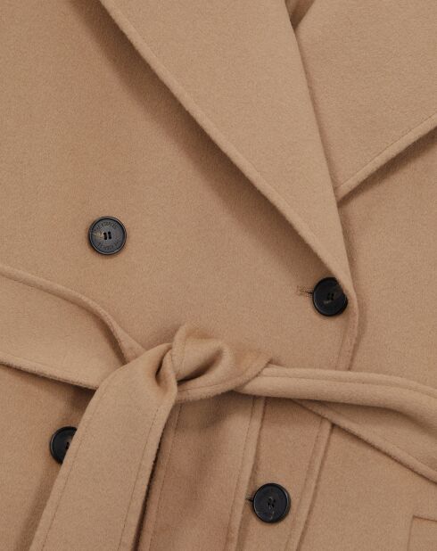 Manteau long en Laine mélangée beige