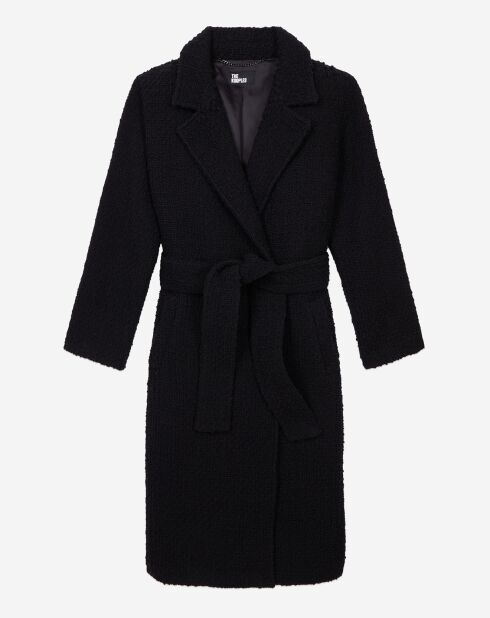 Manteau long en Laine mélangée Tweed noir