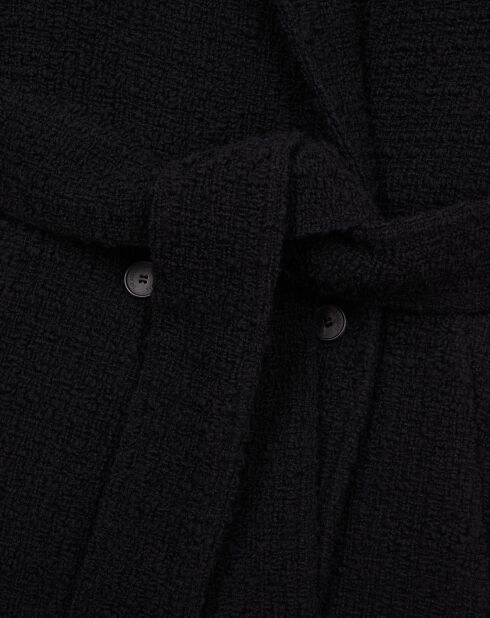Manteau long en Laine mélangée Tweed noir