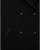 Manteau court en Laine mélangée Tweed noir