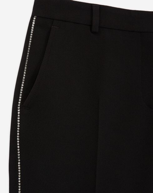 Pantalon de costume détails strass noir