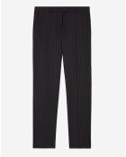 Pantalon de costume en Laine rayé noir
