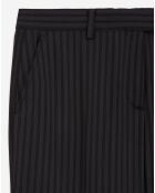 Pantalon de costume en Laine rayé noir