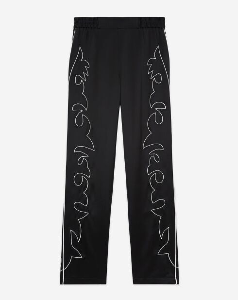 Pantalon avec broderie Western noir