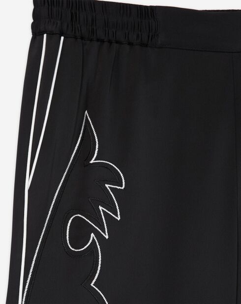 Pantalon avec broderie Western noir