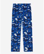 Pantalon 100% Soie imprimé bleu