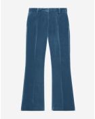 Pantalon tailleur en velours bleu