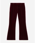 Pantalon tailleur en velours bordeaux