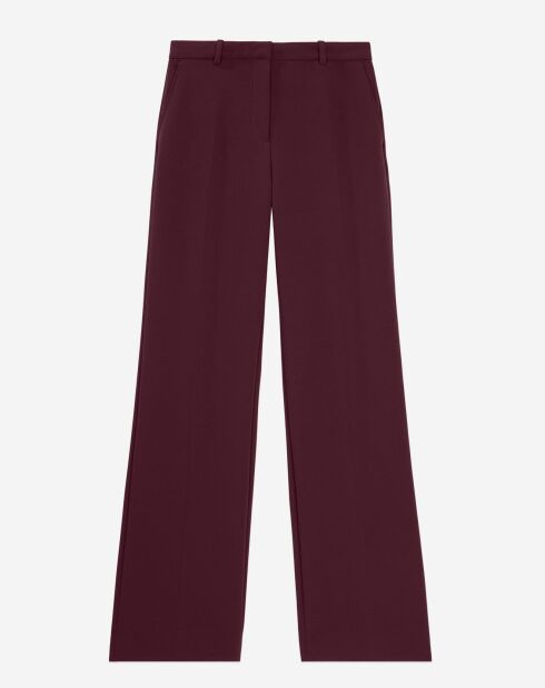 Pantalon tailleur en crêpe bordeaux