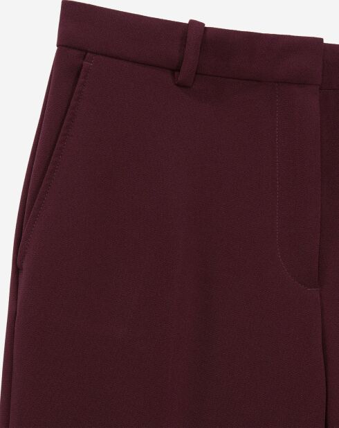 Pantalon tailleur en crêpe bordeaux