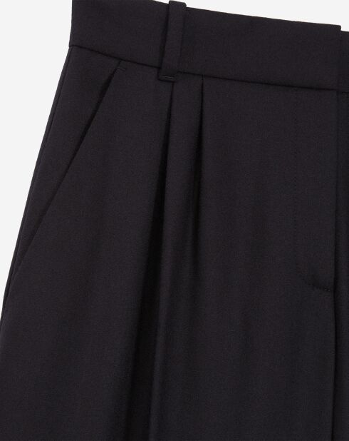 Pantalon à pinces en Laine noir