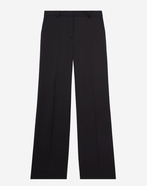 Pantalon tailleur satiné noir