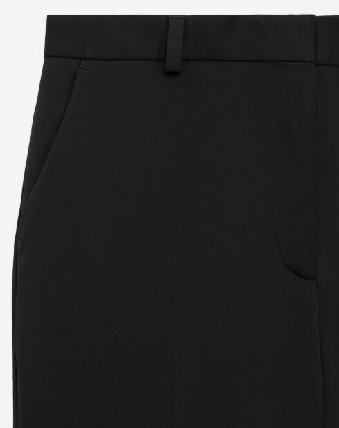 Pantalon tailleur satiné noir