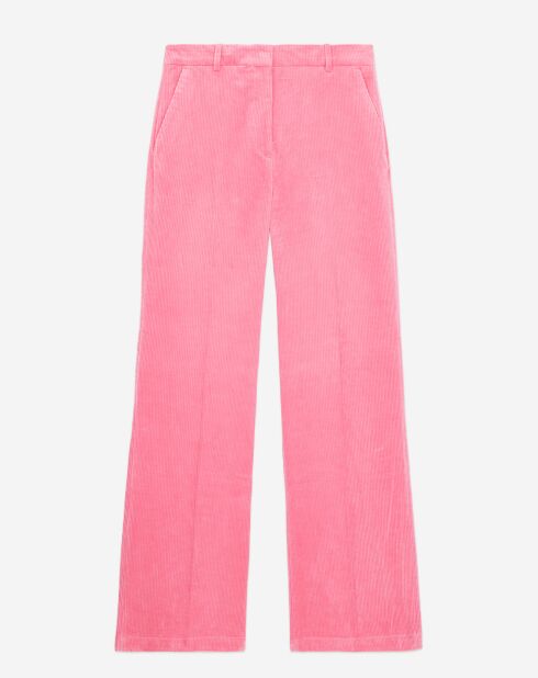 Pantalon en Velours côtelé rose