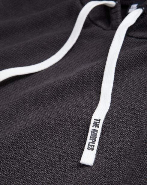 Pull à capuche en Coton & Laine noir