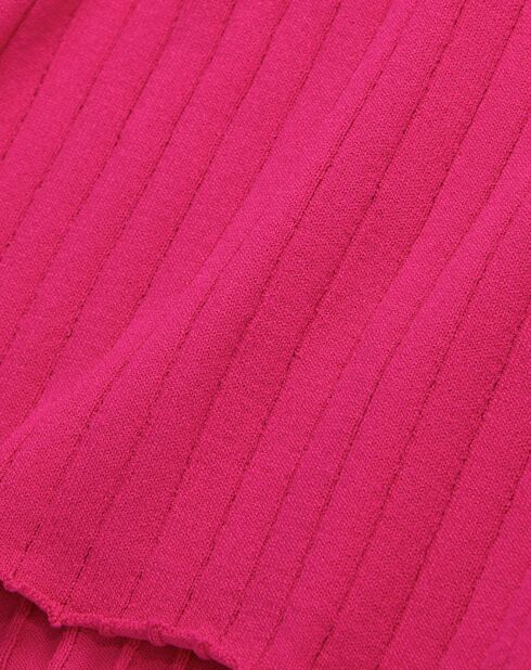 Pull côtelé rose