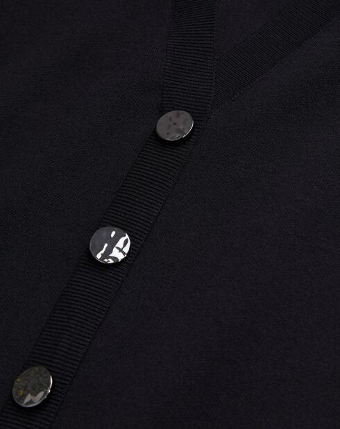 Pull en Laine mélangée avec bouton dans le dos noir