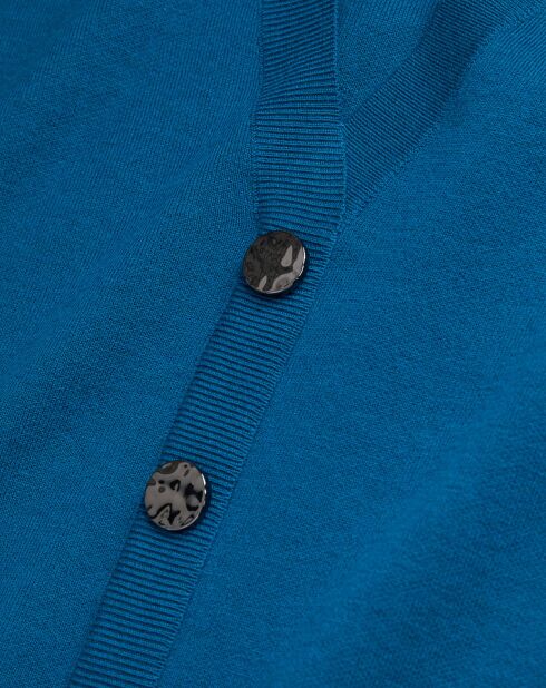Pull en Laine mélangée avec boutonnage dans le dos bleu