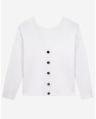 Pull en Laine mélangée avec bouton dans le dos écru