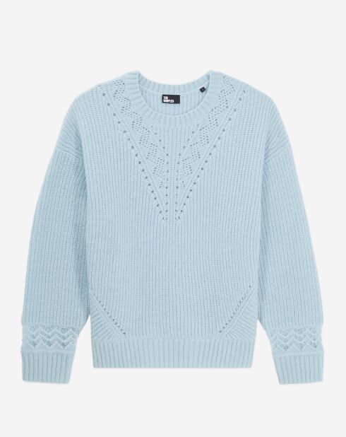 Pull en Laine mélangée bleu