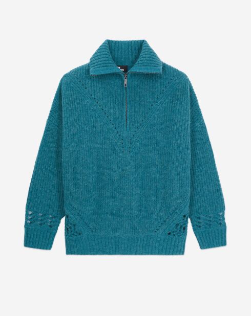 Pull en Laine mélangée bleu