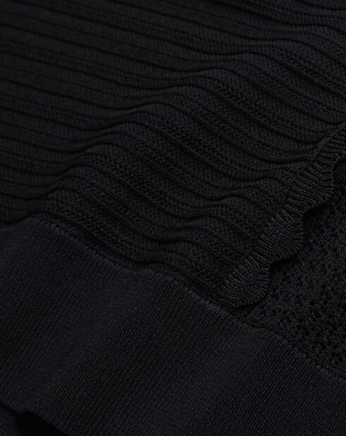 Pull en maille ajourée noire