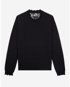 Pull avec dos en dentelle noir