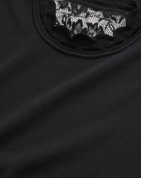 Pull avec dos en dentelle noir