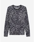 Pull 100% Cachemire imprimé noir