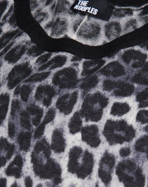 Pull 100% Cachemire imprimé noir