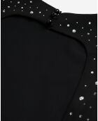 Robe courte détails strass noire