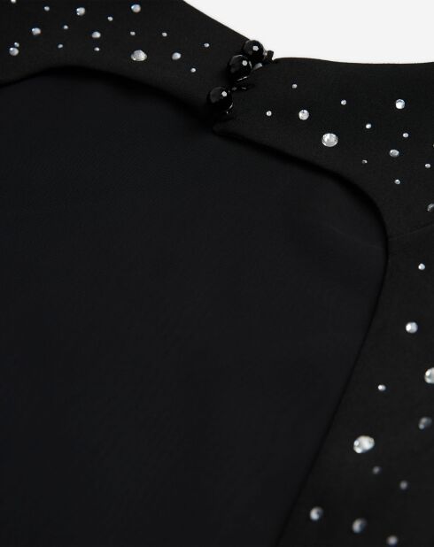 Robe courte détails strass noire