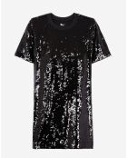 Robe courte à sequins noire