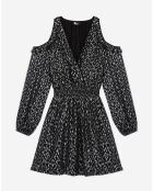 Robe courte léopard argentée